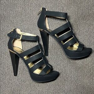 GUESS Factory Women's Nancee Gladiator Platform Heels